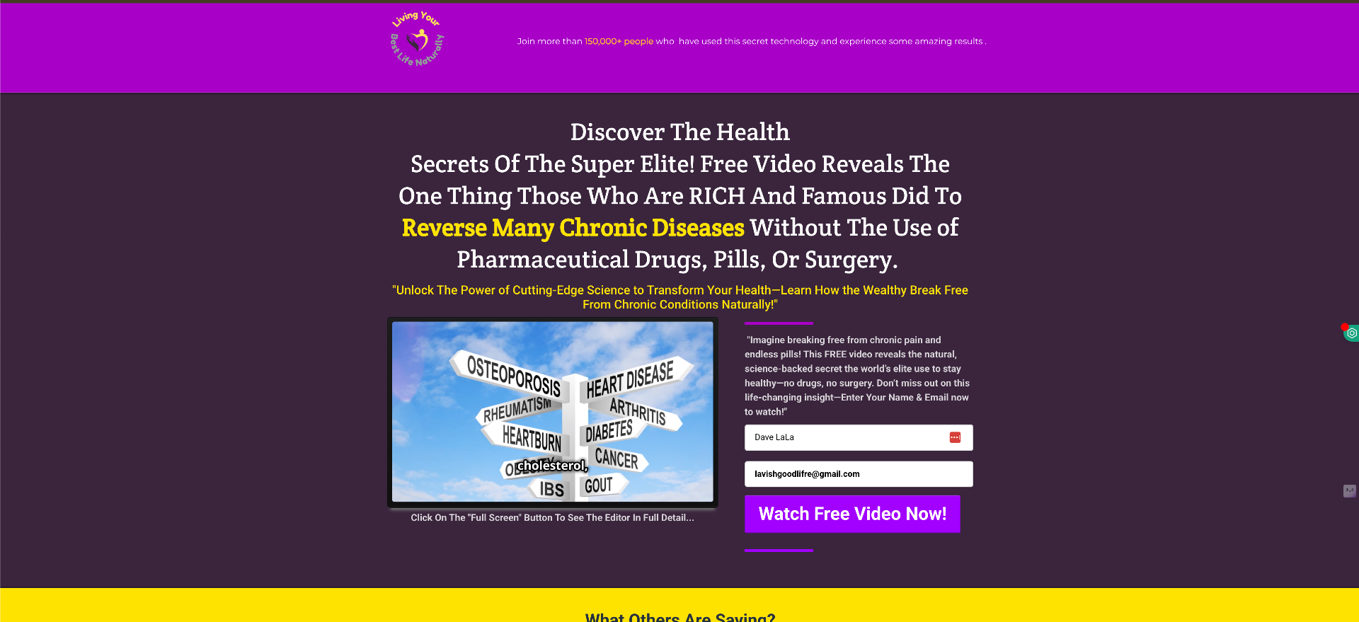Living Your Best Life — VSL Opt-In Funnel
