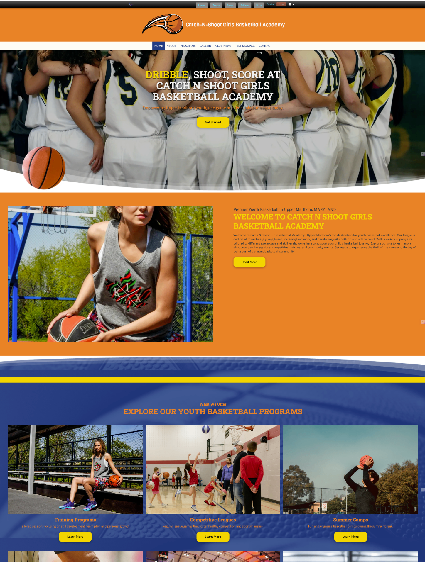 Catch-N-Shoot Girls Basketball — Youth Sports Academy Site